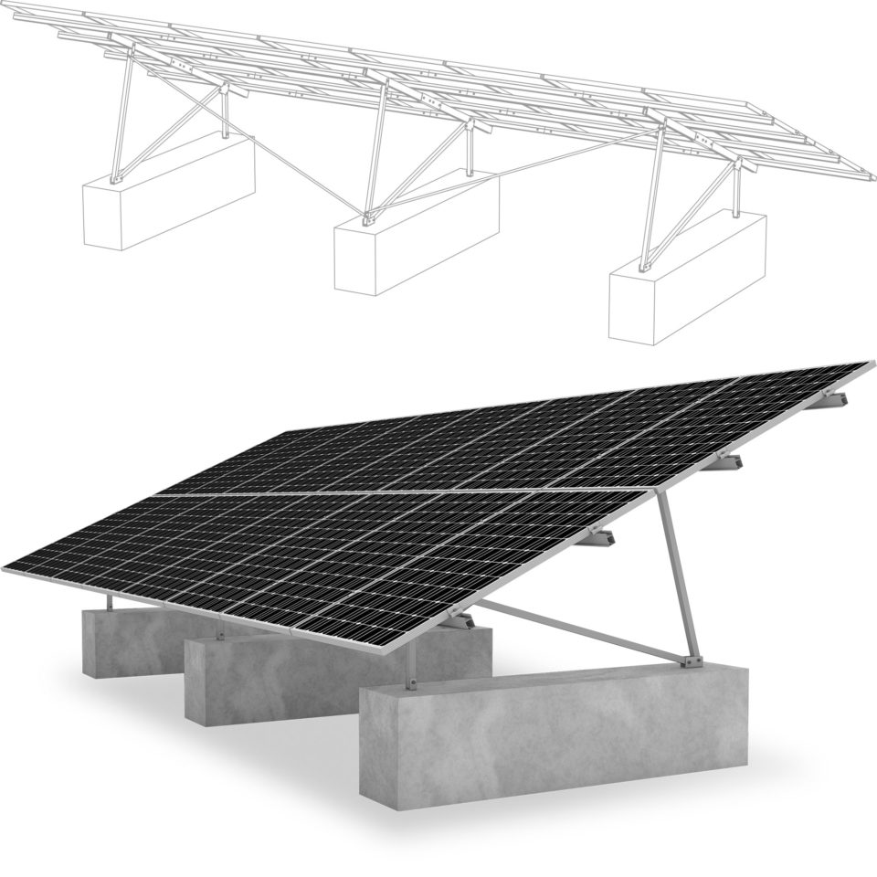 K2 2002714 P-Rack Montagekit 15/20/25° 0,8 kN/m²