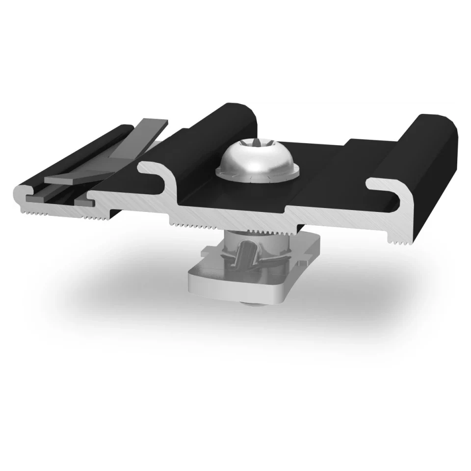 K2 2002763 InsertionRail CrossConnector, Schwarz eloxiert