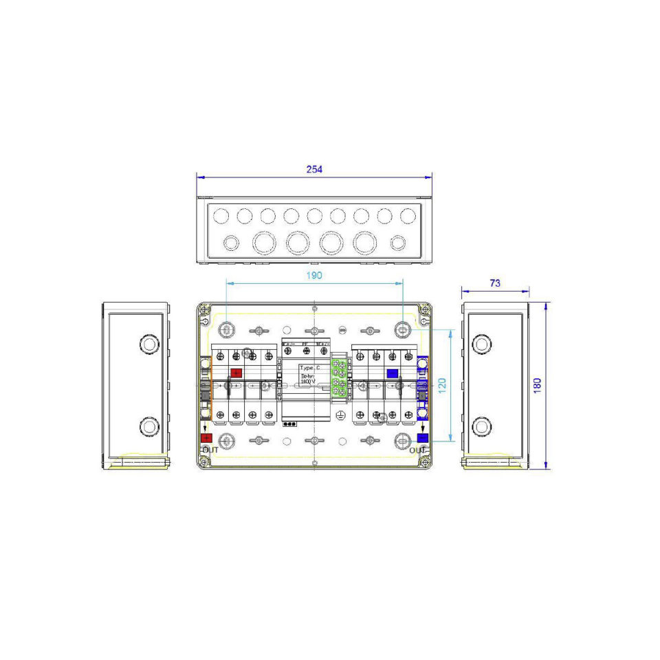 Enwitec 10012765 Generatoranschlusskasten 1 MPPT 3-4 Stränge SPD Typ 2