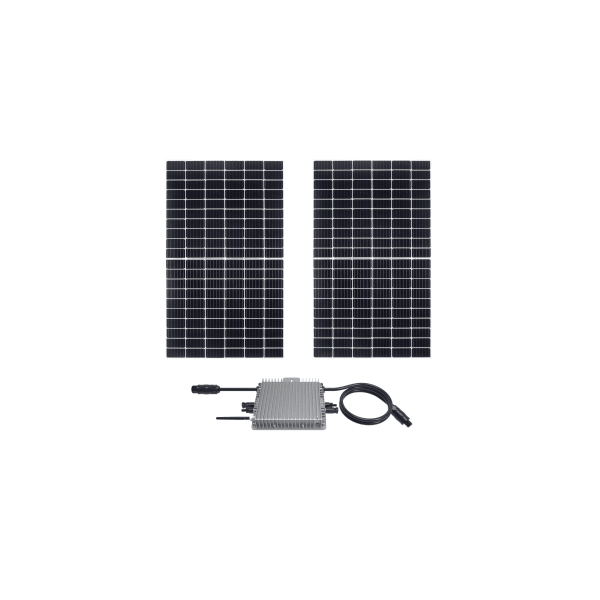 Balkonkraftwerk 2 × PV-Modul JA Solar JAM60S20-385/MR Schwarzer Rahmen + Mikro-Wechselrichter Deye SUN600-EU-230