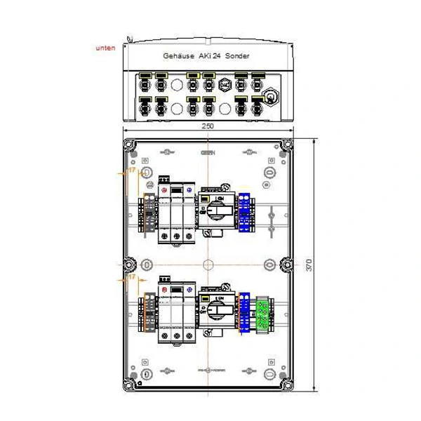 enwitec 10012365 Generatoranschlusskasten TYPE S-1000-2x2R-T25-BC-PC-1.2_SC