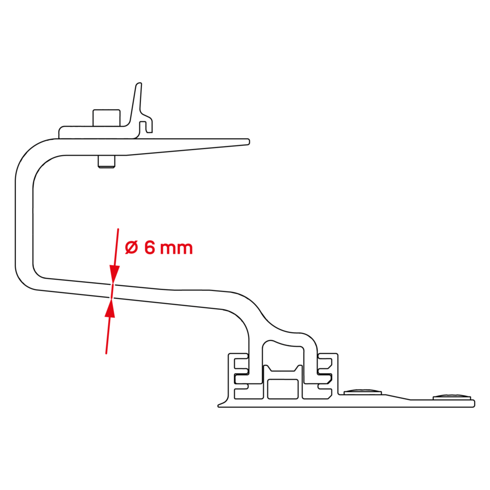 Technische Zeichnung von K2 2004795 Dachhaken SingleHook 3S Light