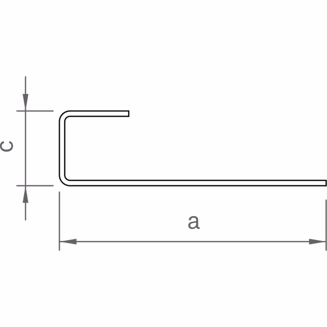 novotegra 03-000694 Dachhaken S C-Form V2A Technische Zeichnung von novotegra 03-000694 Dachhaken S C-Form V2A